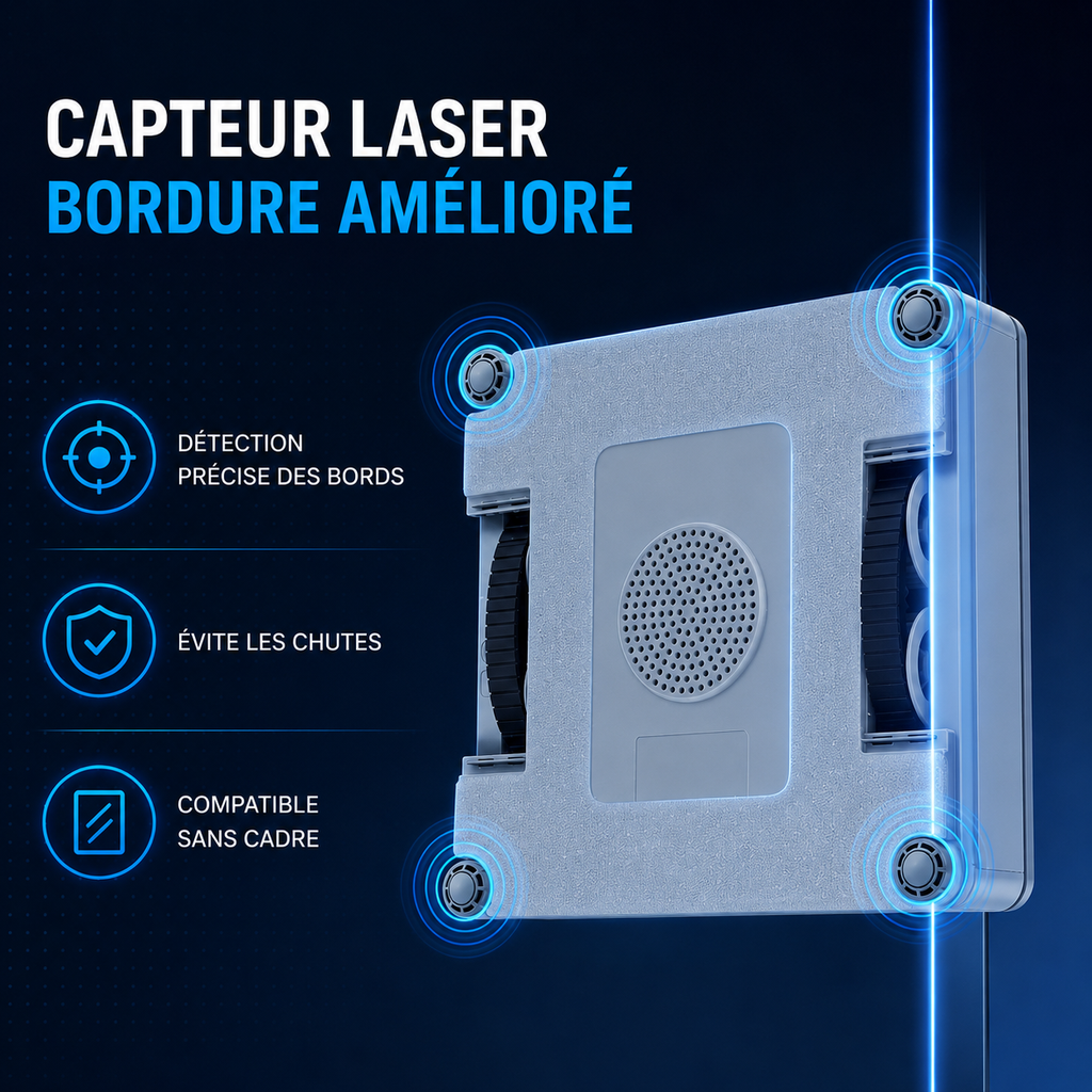 Robot Lave-Vitre 9000Pa — Pulvérisation 4 Directions