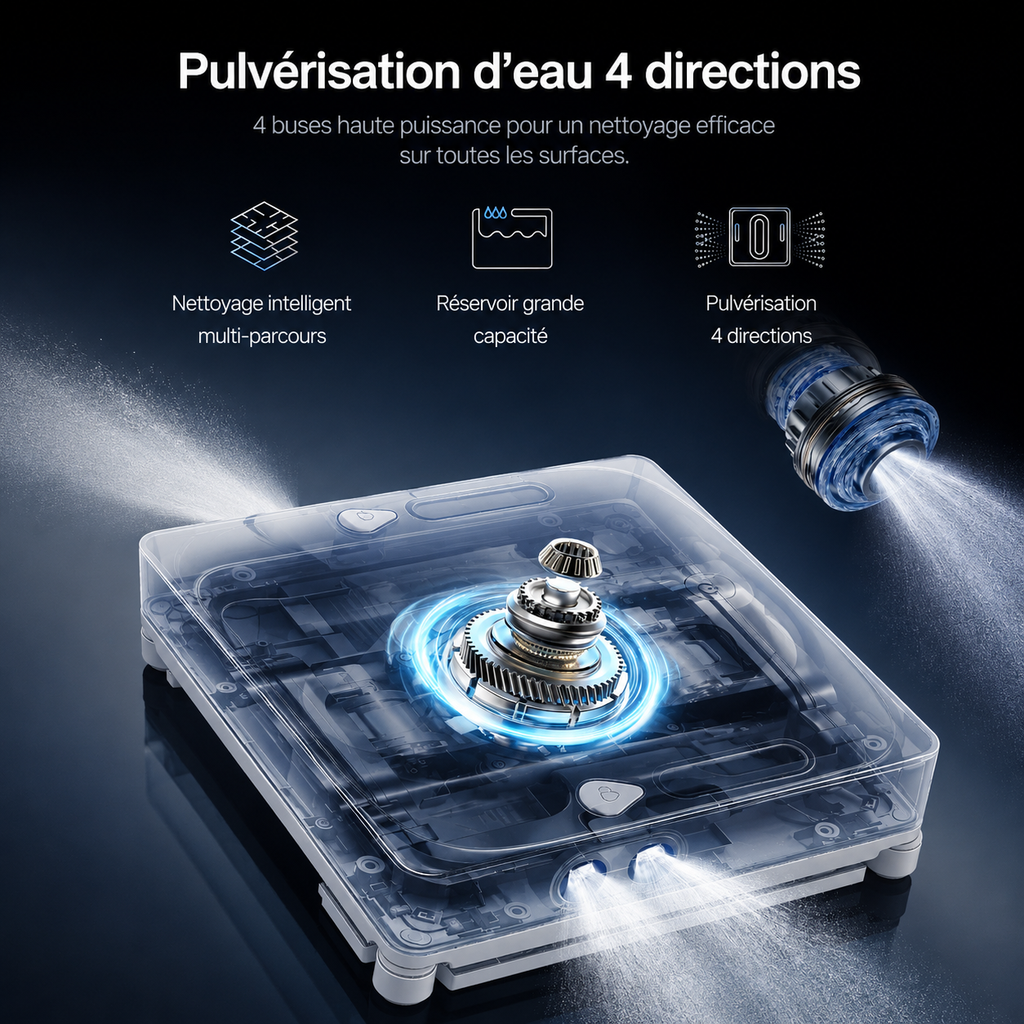 Robot Lave-Vitre 9000Pa — Pulvérisation 4 Directions