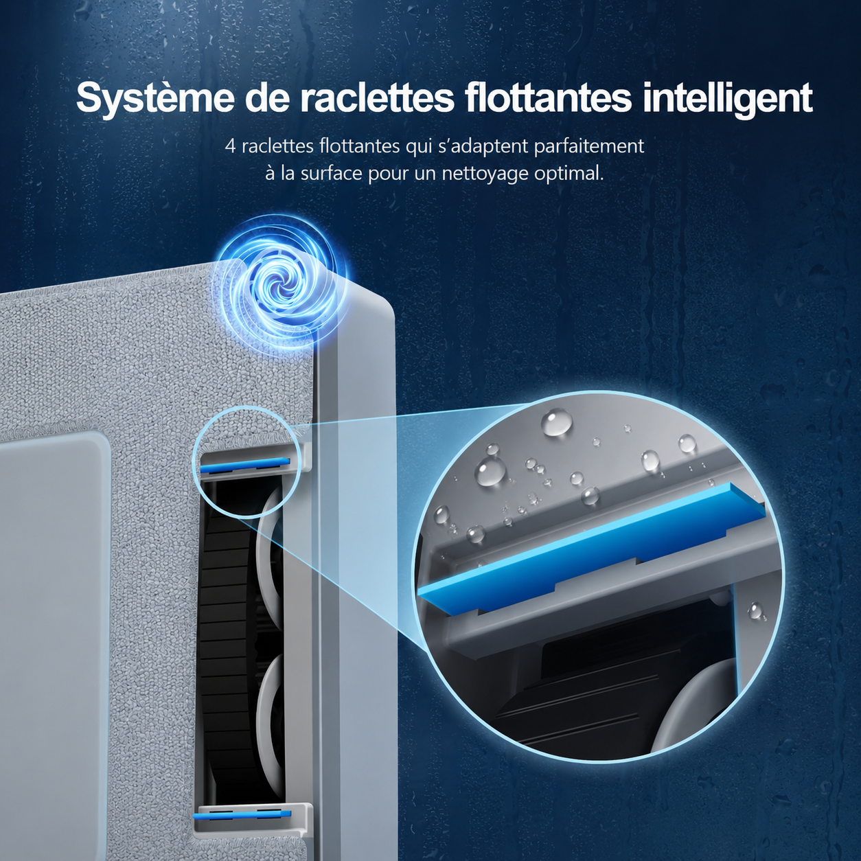 Robot Lave-Vitre 9000Pa — Pulvérisation 4 Directions