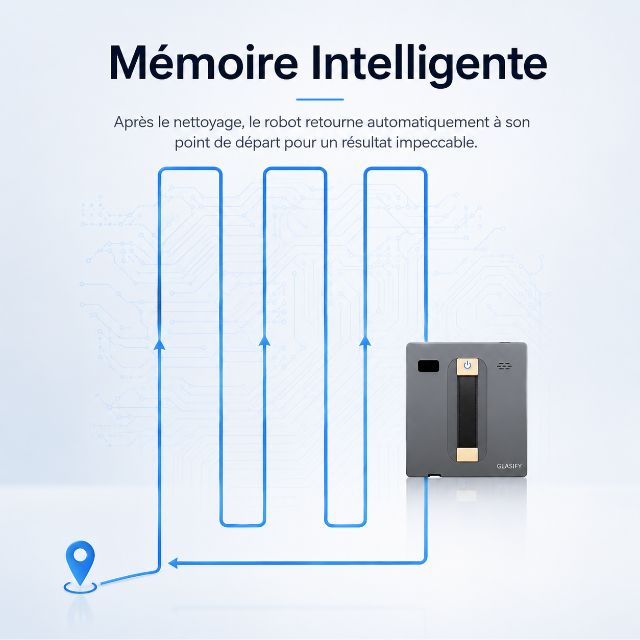 Robot Nettoyeur de Vitres Ultra-Plat 62mm
