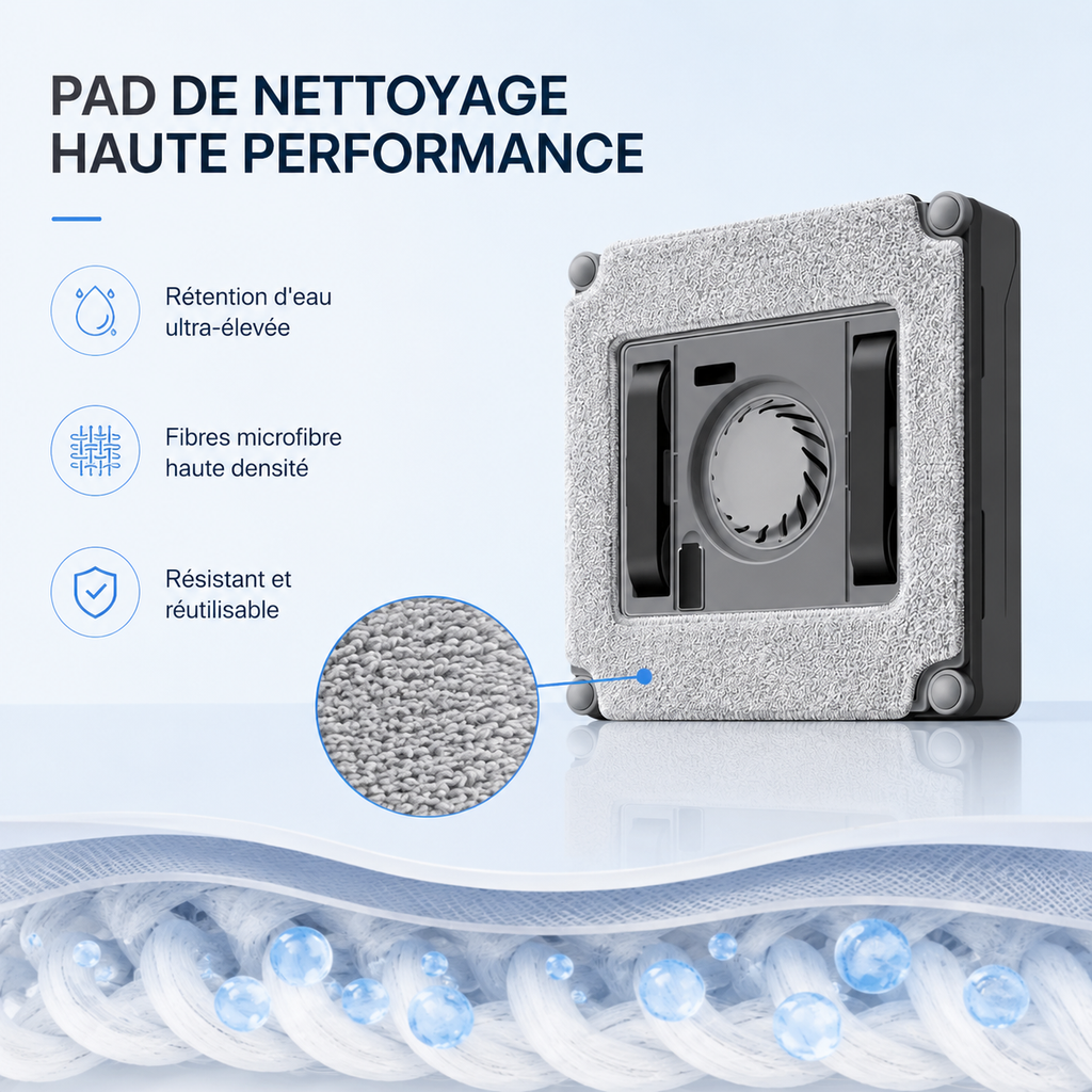 Robot Nettoyeur de Vitres Ultra-Plat 62mm